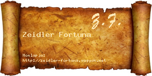 Zeidler Fortuna névjegykártya